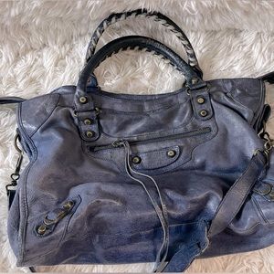 Balenciaga blue motorcycle bag Authentic